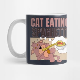 Cat Eating Spaghetti Mug